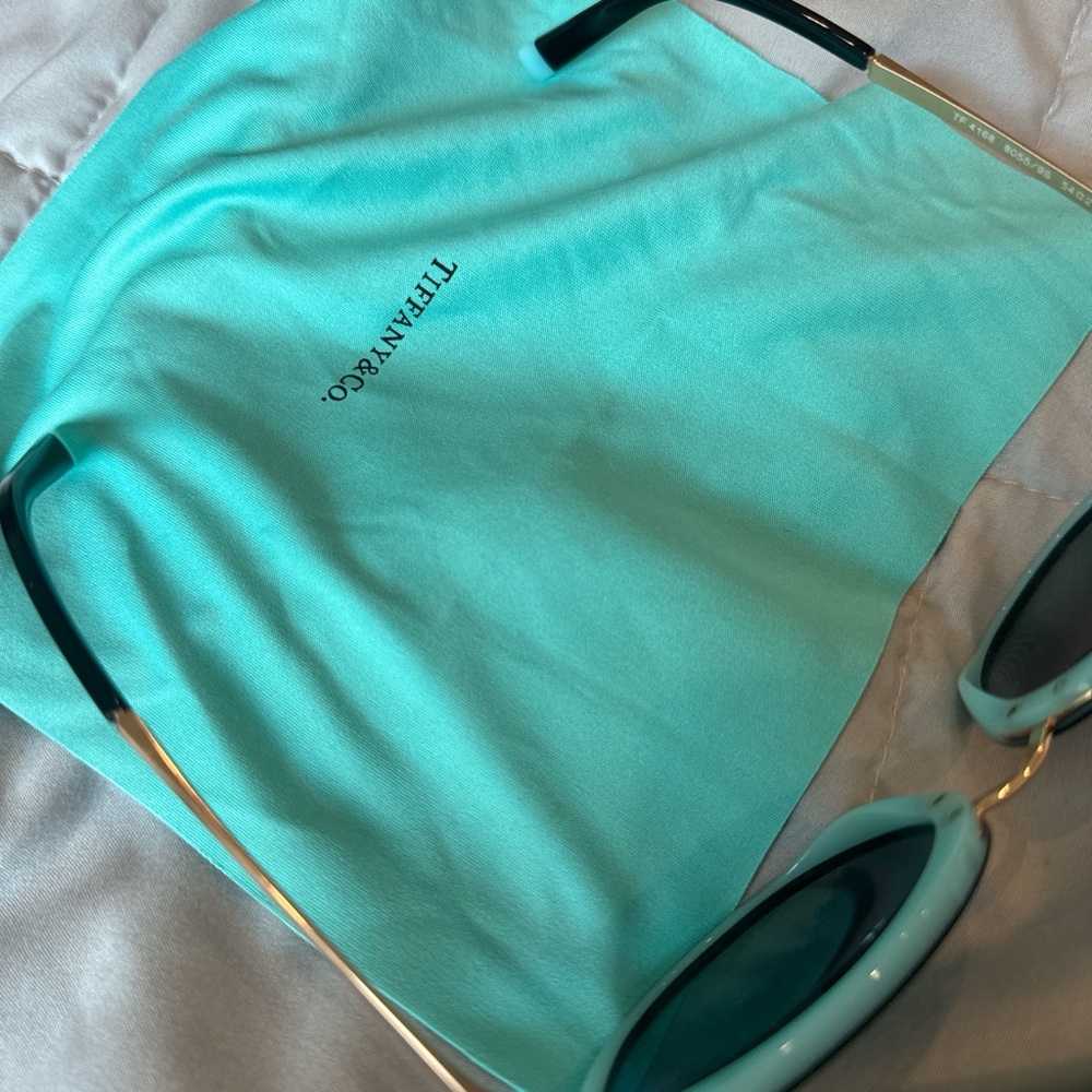 Tiffany & Co. Black Sunglasses with Gold Detail - Picture 4 of 5